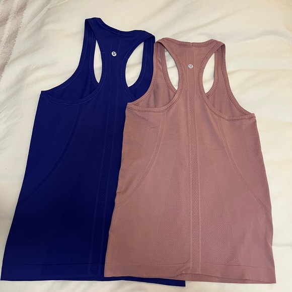 lululemon Swifty Tech Navy and Lilac Tank Tops - Picture 2 of 9